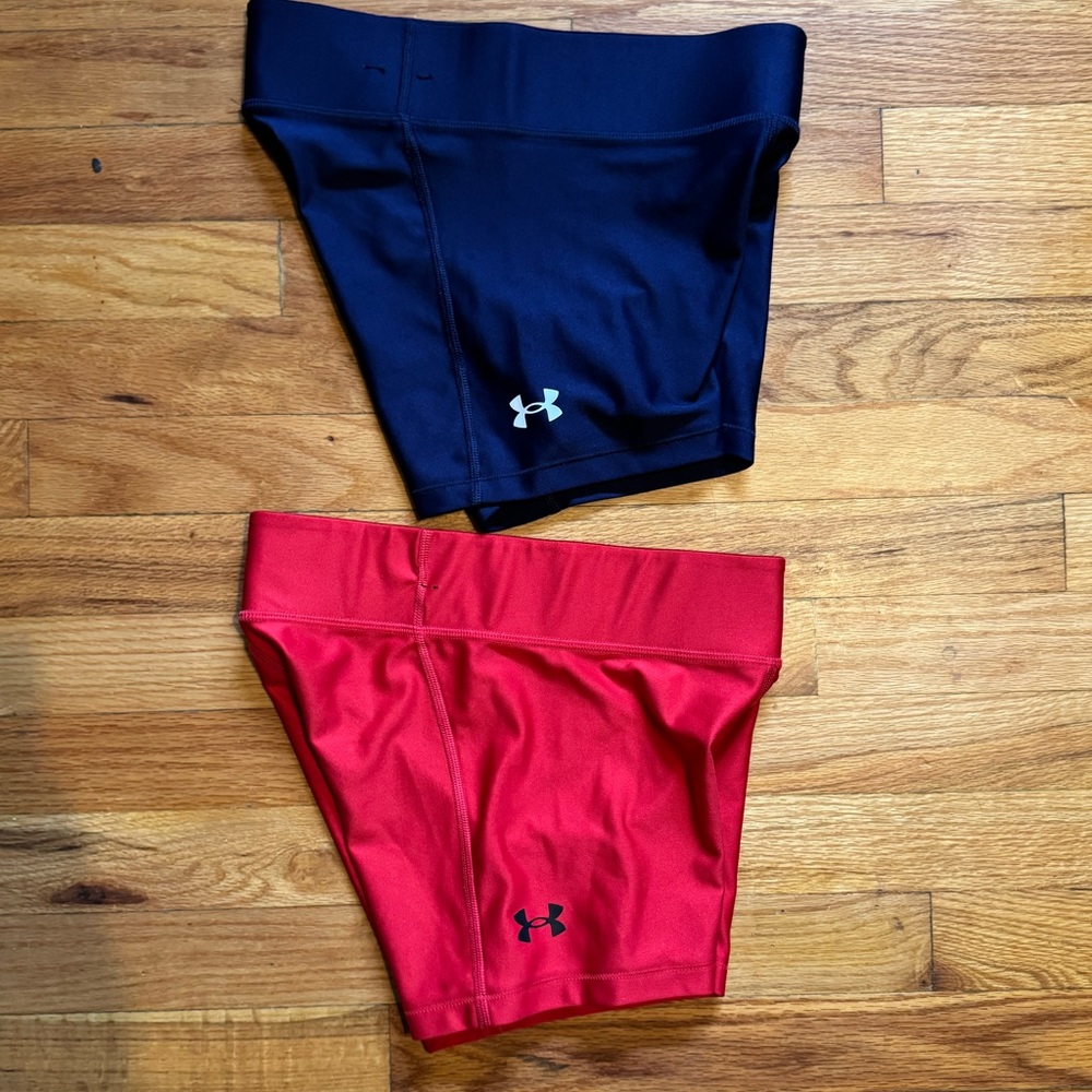 Under Armour Women’s Shortie Team Red and Navy Athletic Shorts Small
